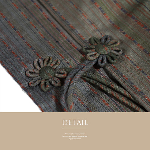 道中着 リサイクル 身丈118cm 裄63.6cm 袷 ロング丈 縞柄 吉澤与市 多色 Sサイズ お洒落 正絹 新品・未使用品