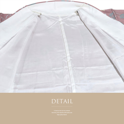 小紋 リサイクル 身丈160.5cm 裄64.4cm 袷 蔓や花柄 ピンク Lサイズ お洒落 カジュアル 正絹 広衿 Sランク