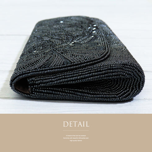 バッグ リサイクル グレー ビーズ Aランク 花柄