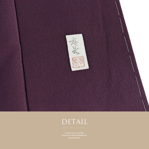 訪問着 リサイクル 身丈161cm 裄64cm 袷 辻ヶ花模様 後絞り 箔加工 松本孝美作 パープル Lサイズ お洒落 落款 しつけ糸 正絹 広衿 Sランク