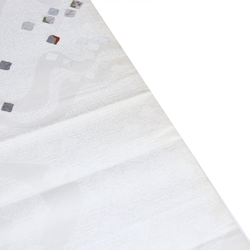 京袋帯 リサイクル 帯丈374cm 全通 幾何学模様 アイボリー Mサイズ 不明 Sランク お洒落 カジュアル