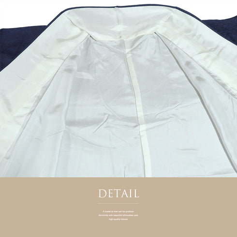 小紋 リサイクル 身丈151.8cm 裄65.4cm 袷 市松に葡萄柄 地紋 ブルー Sサイズ お洒落 正絹 広衿 Sランク