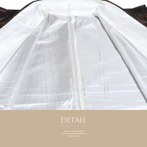 紬 リサイクル 身丈163.3cm 裄66.4cm 袷 伊勢崎絣 絣柄 ブラック Lサイズ お洒落 カジュアル 証紙 しつけ糸 正絹 広衿 Sランク