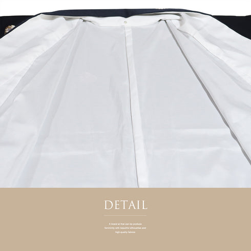 小紋 リサイクル 身丈164.5cm 裄68.4cm 袷 葵柄 地紋 ネイビー Lサイズ お洒落 カジュアル 正絹 広衿 Sランク