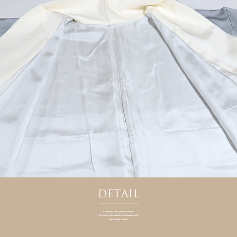 色留袖 リサイクル 身丈171cm 裄66.8cm 袷 デザイン青海波に華紋柄 金駒刺繍 箔 ブルー LLサイズ セミフォーマル 一つ紋 正絹 広衿 Aランク