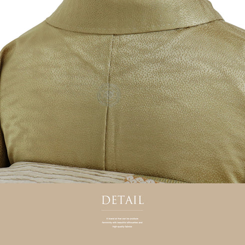 訪問着 リサイクル 身丈159cm 裄65cm 袷 観世水 花柄 部分絞り ベージュ サイズ セミフォーマル お洒落 一つ紋 正絹 広衿 Sランク