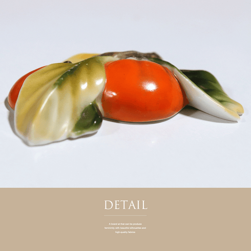 帯留め アンティーク 作家物 香山作 Aランク 陶器 柿 ET-510