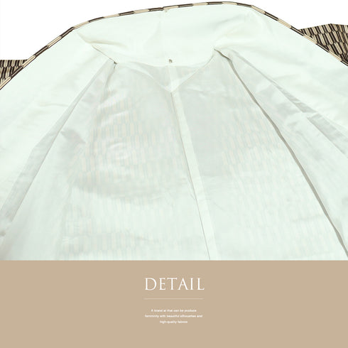 紬 リサイクル 身丈159cm 裄63.2cm 袷 大島紬 矢羽根柄 芭蕉庵 染め ブラウン Mサイズ お洒落 正絹 広衿 Sランク