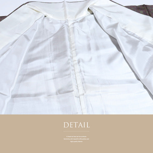 小紋 リサイクル 身丈158.2cm 裄64.4cm 袷 小花柄 パープル Mサイズ お洒落 カジュアル 正絹 広衿 Sランク