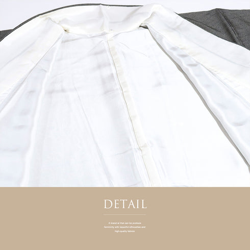 小紋 リサイクル 身丈155cm 裄65.6cm 袷 縞模様 桜柄 小花柄 ブラック Sサイズ お洒落 正絹 広衿 Sランク