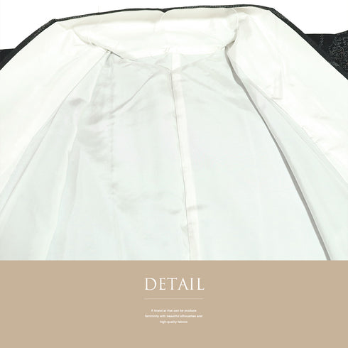 結城紬 リサイクル 身丈161cm 裄66cm 袷 曲線柄 ブラック Lサイズ お洒落 カジュアル 証紙 しつけ糸 正絹 広衿 新品・未使用品