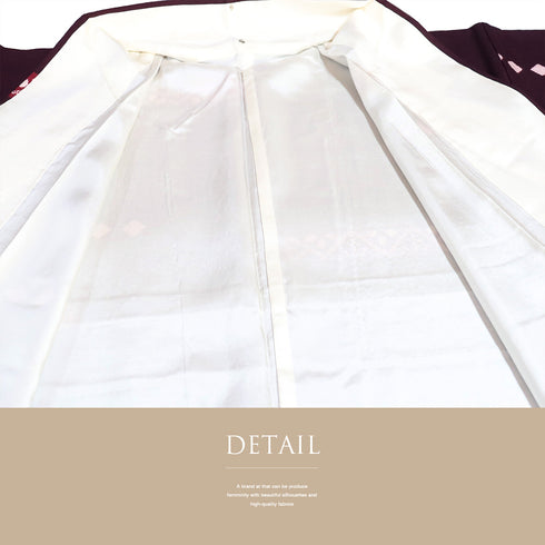 小紋 リサイクル 身丈158.8cm 裄64.4cm 袷 部分絞り柄 パールトーン加工 パープル Mサイズ お洒落 カジュアル 正絹 広衿 Sランク