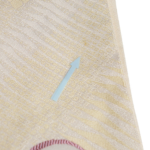 名古屋帯 リサイクル 帯丈364cm 六通 丸模様 花柄 ベージュ Mサイズ 正絹 Aランク お洒落