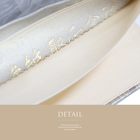 袋帯 リサイクル 帯丈424cm 六通 色紙に花文 有職文様 シルバー Sサイズ 正絹 新品・未使用品 フォーマル セミフォーマル