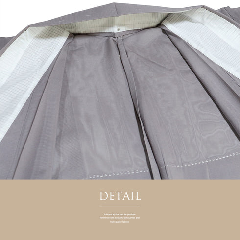 付下げ リサイクル 夏着物 身丈151.5cm 裄63.6cm 絽 露芝模様 パープル Sサイズ フォーマル セミフォーマル 一つ紋 正絹 広衿 Sランク