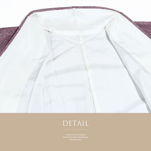 紬 リサイクル 身丈159.6cm 裄64.4cm 袷 牛首紬 たたき柄 レッド Mサイズ お洒落 落款 証紙 正絹 広衿 Sランク