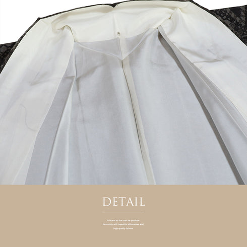 紬 リサイクル 身丈163.3cm 裄66.8cm 袷 花菱模様 ブラック Lサイズ お洒落 お洒落 正絹 広衿 Sランク