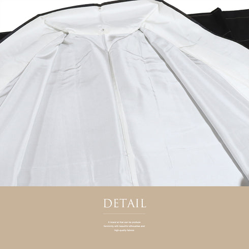 紬 リサイクル 身丈170.8cm 裄70.6cm 袷 丸に松竹梅柄 ブラック LLサイズ お洒落 カジュアル 正絹 広衿 Sランク