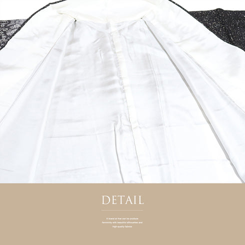 小紋 リサイクル 身丈154.5cm 裄65.2cm 袷 付下げ小紋 のり散らしに帆船柄 鳥模様 ブラック Sサイズ お洒落 しつけ糸 正絹 広衿 未使用品