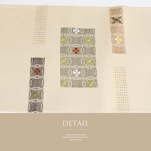 袋帯 リサイクル 帯丈424cm 六通 刺繍 ベージュ Sサイズ 正絹 Sランク お洒落 カジュアル