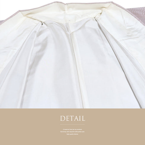 紬 リサイクル 身丈167.3cm 裄68.4cm 袷 デザイン格子柄 ピンク LLサイズ お洒落 カジュアル しつけ糸 正絹 広衿 Sランク