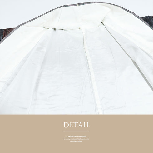 紬 リサイクル 身丈160.7cm 裄65.6cm 袷 デザイン縞模様 多色 Lサイズ お洒落 カジュアル 正絹 広衿 Sランク