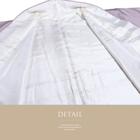 小紋 リサイクル 身丈159.2cm 裄63cm 袷 華文柄 寄せ小紋 パープル Mサイズ お洒落 カジュアル 正絹 広衿 Aランク