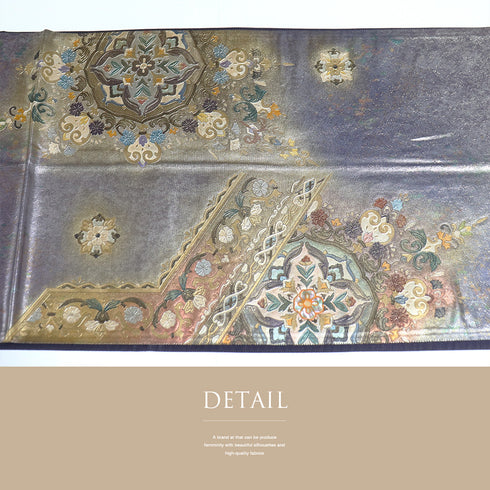 袋帯 リサイクル 帯丈436cm ポイント柄 華文柄 螺鈿細工 多色 Mサイズ 正絹 Sランク フォーマル お洒落