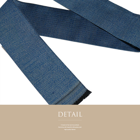 角帯 リサイクル 帯丈410cm 全通 ブルー SSサイズ 正絹 Sランク カジュアル お洒落