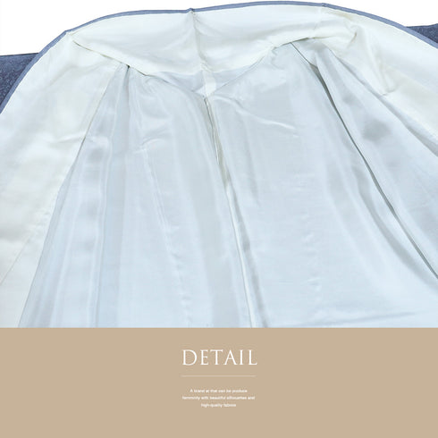 付下げ リサイクル 身丈161.5cm 裄68.4cm 袷 おしゃれ花瓶・ぶどう柄 押し花あり ブルー Lサイズ お洒落 正絹 広衿 Sランク