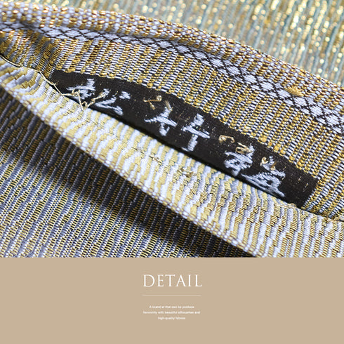 袋帯 リサイクル 帯丈432cm 六通 松竹梅柄 ぼかし ゴールド Sサイズ 正絹 新品・未使用品 お洒落