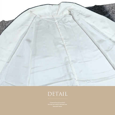 訪問着 リサイクル 身丈159.3cm 裄67.8cm 袷 たたき染め 石田凱宣 ぼかし ネイビー Mサイズ お洒落 落款 しつけ糸 正絹 広衿 Sランク