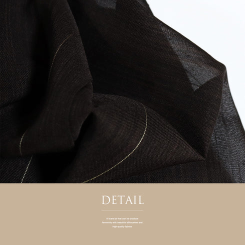 紬 リサイクル 夏着物 身丈161cm 裄66.8cm 夏物 夏物 刺繍 パールトーン加工済 縞模様 トンボ柄 ブラウン Lサイズ カジュアル お洒落 正絹 広衿 Sランク