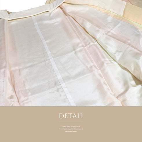 長襦袢 リサイクル 長襦袢 身丈127.8cm 裄65.6cm 袷 縦ぼかし オレンジ Mサイズ カジュアル しつけ糸 正絹 Sランク