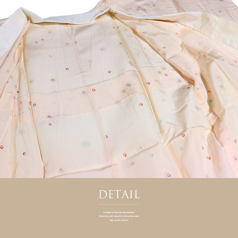 長襦袢 リサイクル 長襦袢 身丈127.3cm 裄64.4cm 袷 絞り柄 小花柄 地紋 ぼかし ピンク Sサイズ お洒落 正絹 袖無双 Sランク