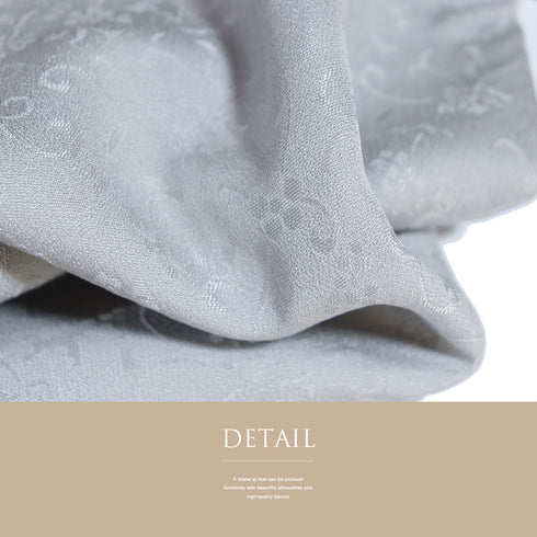 道中着 リサイクル 身丈105.5cm 裄69.2cm 袷 地紋 ロング丈 パールトーン加工 グレー LLサイズ お洒落 正絹 Aランク