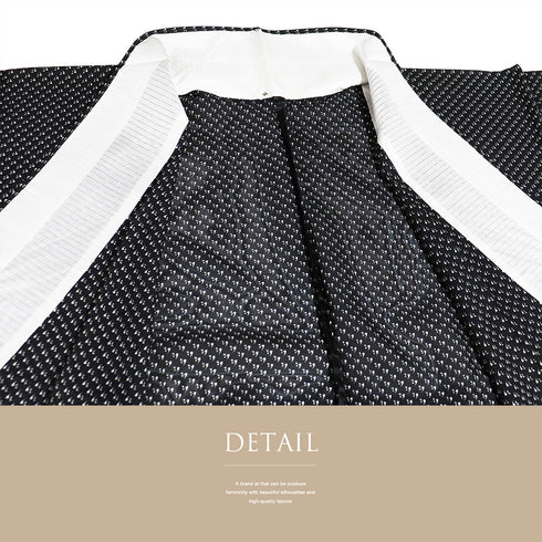 小紋 リサイクル 夏着物 身丈158cm 裄68.8cm 絽 ゆったりサイズ ブラック Mサイズ お洒落 正絹 広衿 Sランク