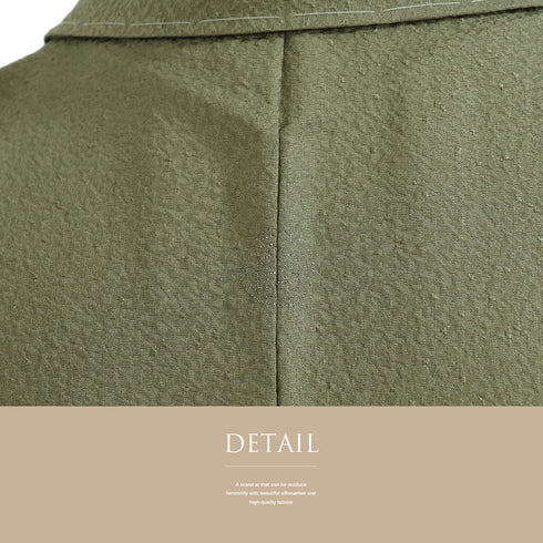 色無地 リサイクル 身丈155.5cm 裄62.8cm 袷 地紋 グリーン Mサイズ セミフォーマル 一つ紋 しつけ糸 正絹 広衿 地紋あり Sランク