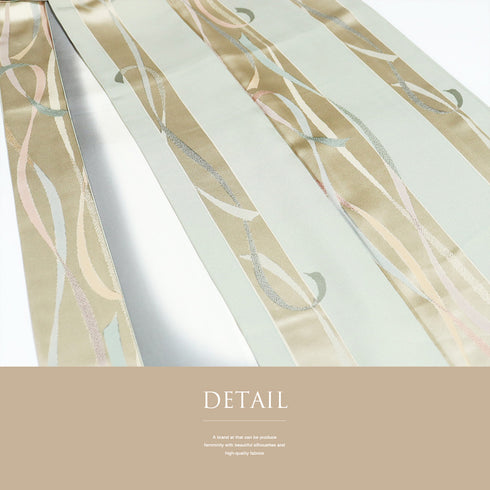 小紋 リサイクル 身丈166.2cm 裄69.8cm 袷 デザイン彩色模様 地紋 グリーン LLサイズ お洒落 カジュアル 正絹 広衿 Sランク