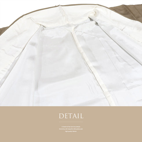 色無地 リサイクル 身丈159.5cm 裄67cm 袷 ブラウン Mサイズ お洒落 カジュアル しつけ糸 正絹 広衿 地紋なし Sランク