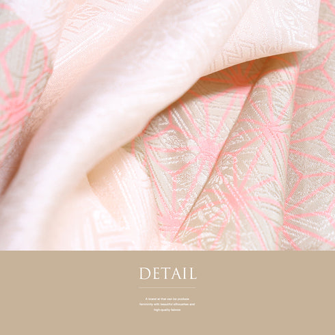 長襦袢 リサイクル 長襦袢 身丈120.2cm 裄64.4cm 袷 麻の葉柄 地紋 ピンク Sサイズ カジュアル お洒落 正絹 Sランク