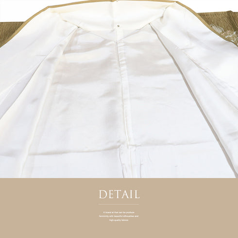 小紋 リサイクル 身丈151.8cm 裄63.4cm 袷 地紋 ブラウン Sサイズ お洒落 カジュアル 正絹 広衿 Sランク