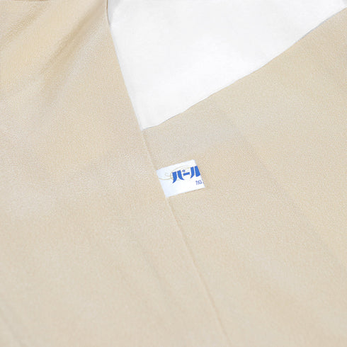 色留袖 リサイクル 身丈160.8cm 裄66.4cm 袷 花や橋柄 金駒刺繍 ベージュ Lサイズ 一つ紋 正絹 広衿 Aランク