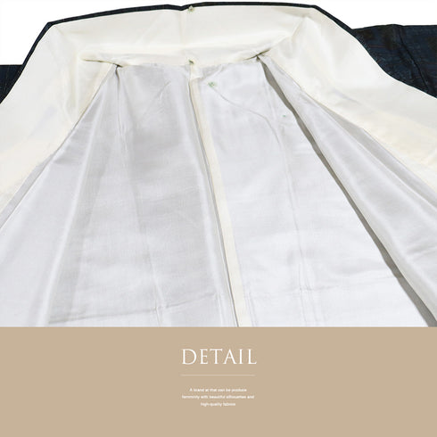 本場大島紬 リサイクル 身丈159.5cm 裄63.2cm 袷 伝統工芸柄 ネイビー Mサイズ カジュアル 証紙 正絹 広衿 Sランク