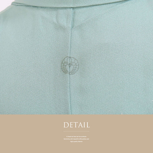 訪問着 リサイクル 身丈160.3cm 裄64.4cm 袷 若松や風景柄 グリーン Mサイズ セミフォーマル 一つ紋 正絹 広衿 Aランク