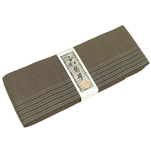 角帯 リサイクル 帯丈412cm 全通 ブラウン SSサイズ 正絹 Sランク カジュアル お洒落