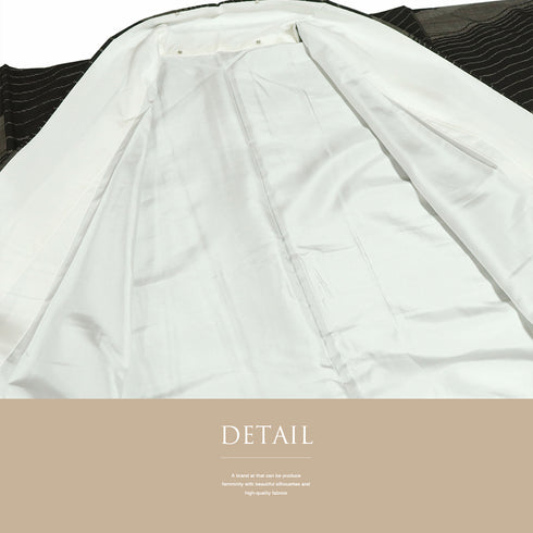 大島紬 リサイクル 身丈162.3cm 裄49.5cm 袷 デザイン縞模様 ブラウン Lサイズ お洒落 カジュアル 証紙 しつけ糸 正絹 広衿 Sランク