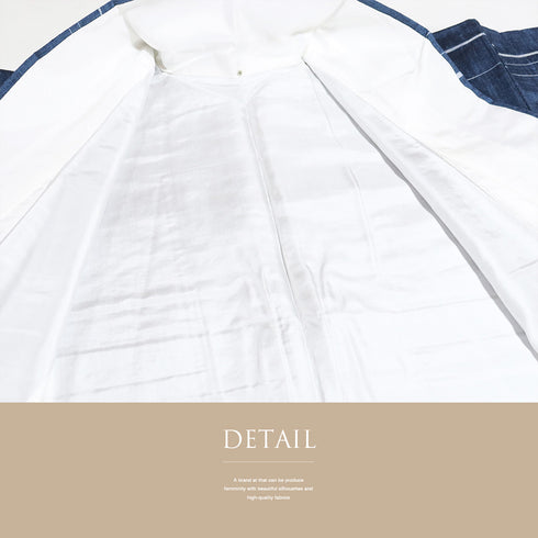 紬 リサイクル 身丈155.8cm 裄62.6cm 袷 横縞柄 上田紬 ネイビー Mサイズ お洒落 カジュアル 証紙 しつけ糸 正絹 広衿 Sランク