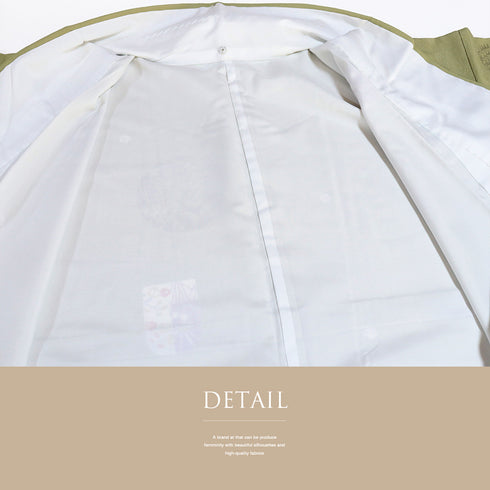 小紋 リサイクル 身丈161.5cm 裄67.6cm 袷 変わり丸柄 ゆったりサイズ グリーン Lサイズ お洒落 カジュアル ポリエステル 洗える着物 広衿 Aランク