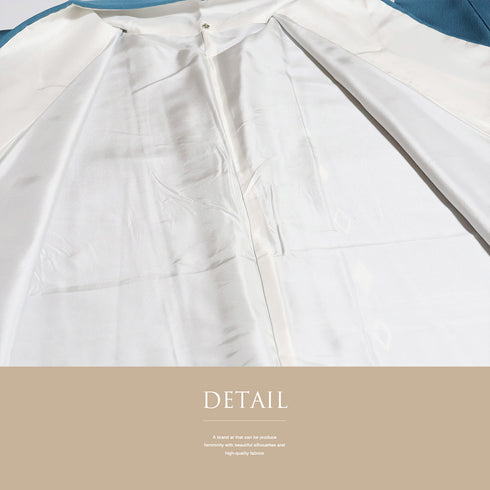 小紋 リサイクル 身丈164.7cm 裄67.8cm 袷 デザイン菱柄 白玉一珍染 大東工房 ブルー Lサイズ お洒落 カジュアル 正絹 広衿 Sランク